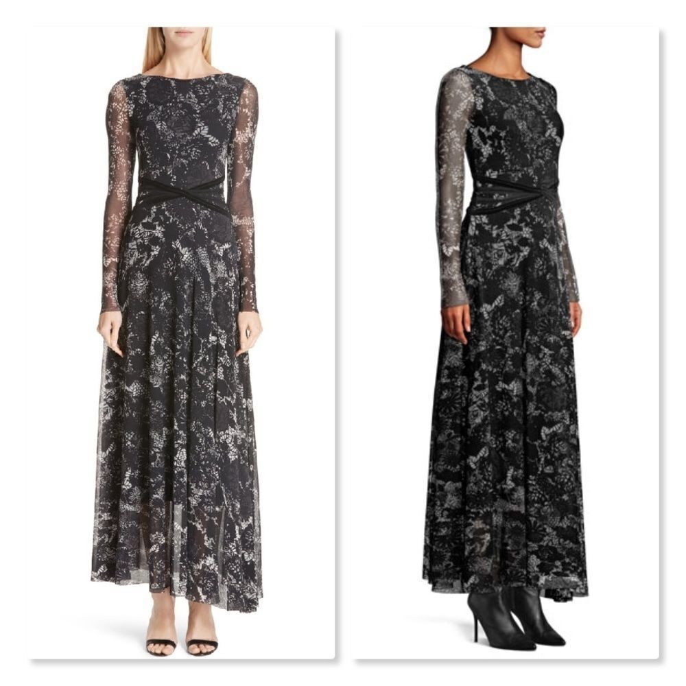 Fuzzi Floral Lace Wrap Waist Maxi Dress sz Small